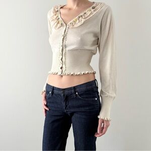 Axes femme gem ruffle cardigan